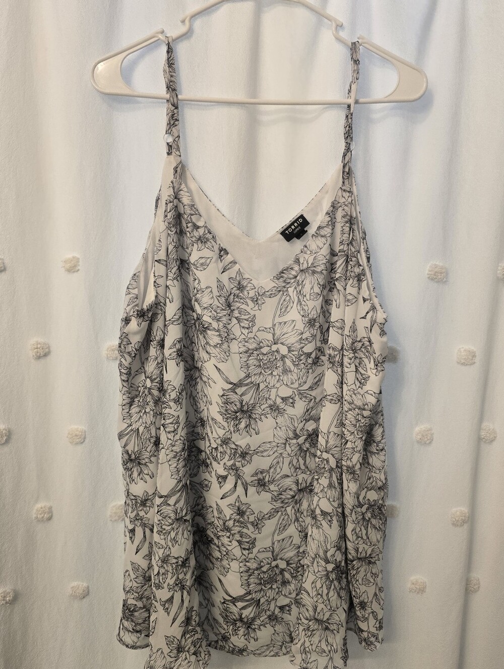 Torrid Sophie Black/white  Floral Print Spaghetti Strap Cami Size 3x